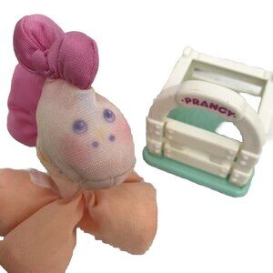 Vtg 80s Fisher Price Smooshies Doll Prancy Pony Stable Play Set Plush HTF FP Toy